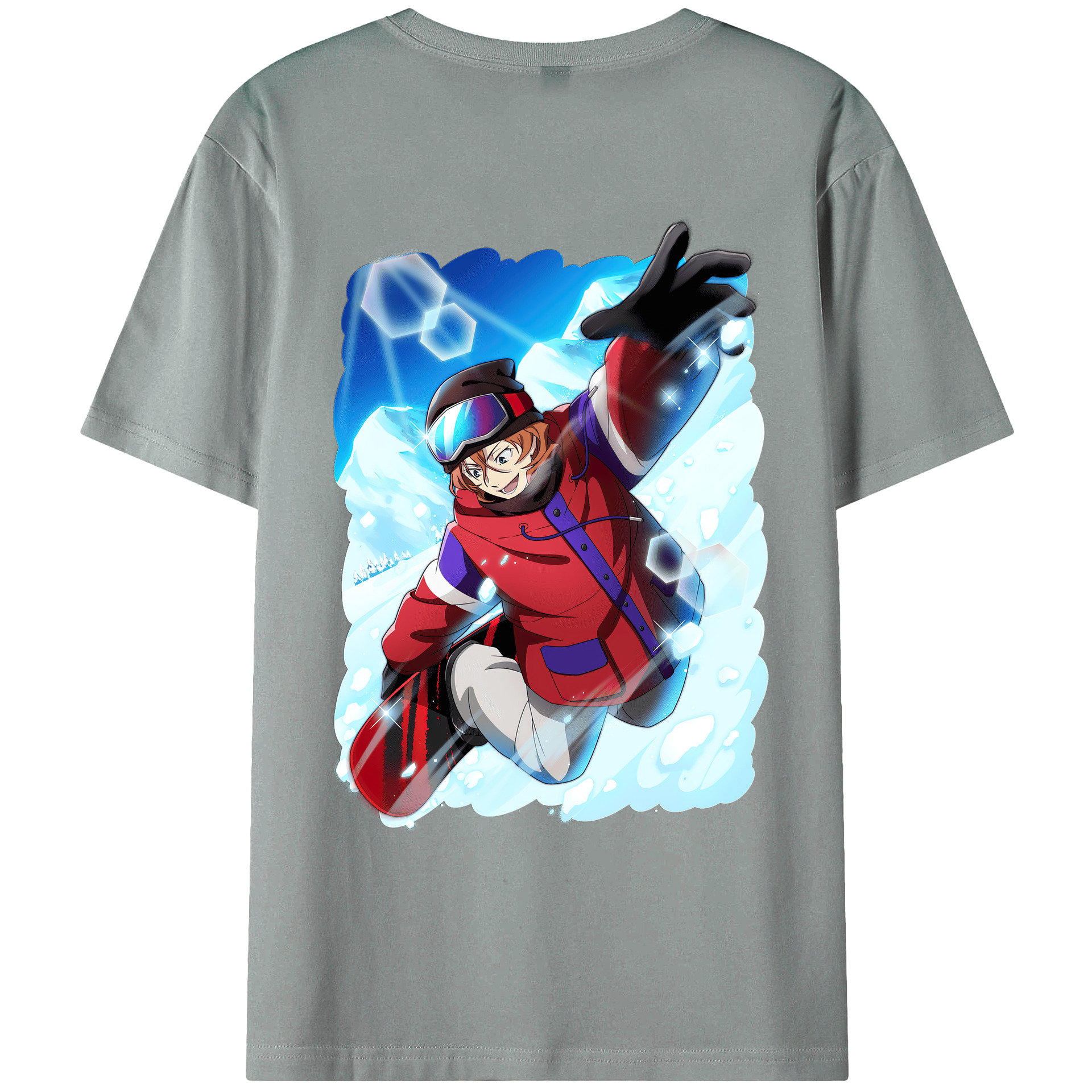 （画像用） 文豪ストレイドッグス Bungo Stray Dogs 綿100％ メンズ半袖Tシャツ（バックプリント） 通気性